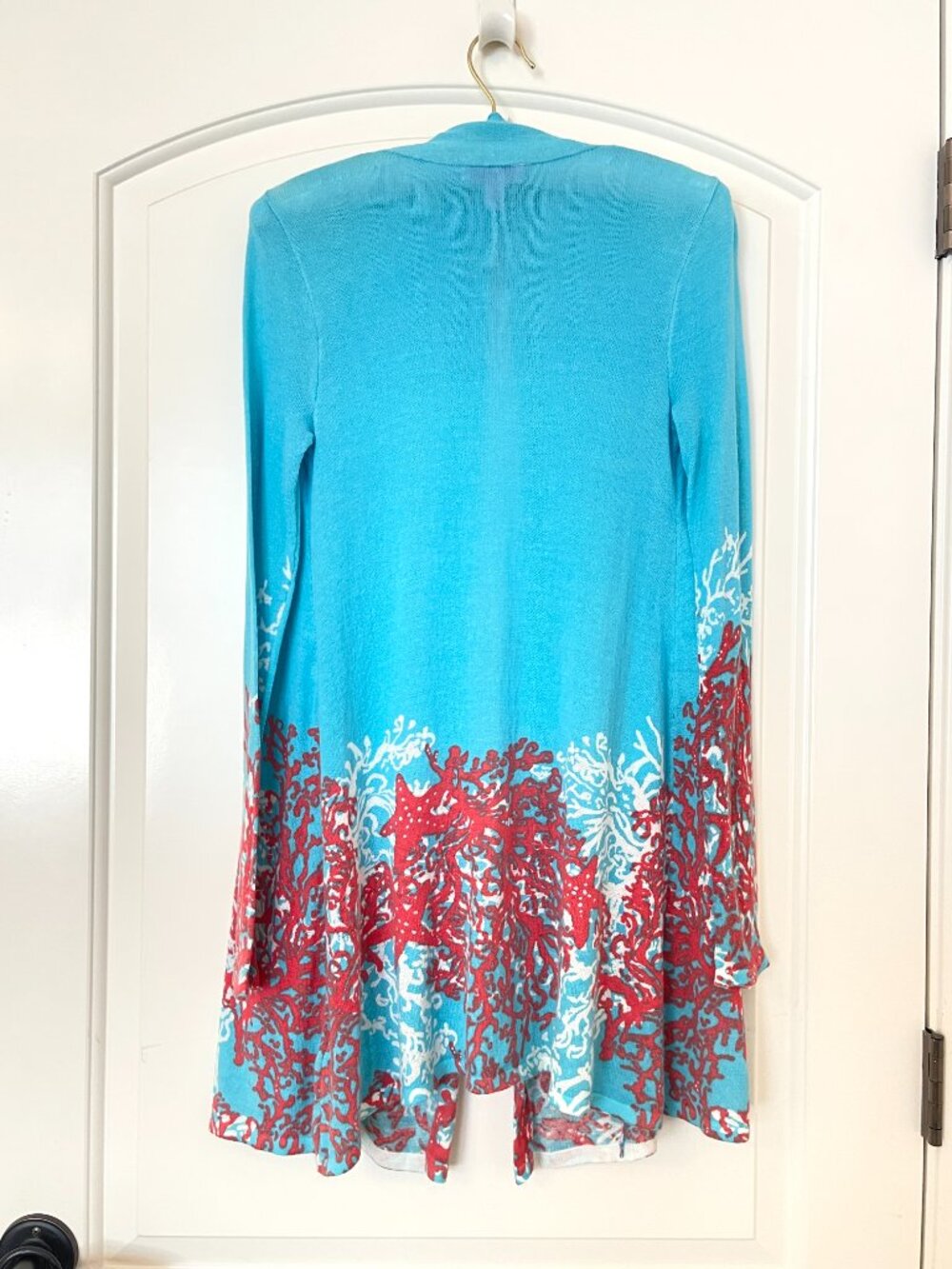Lilly Pulitzer Connell Sweater Wrap Cascade Coral Lightweight Cardigan - Picture 5 of 10